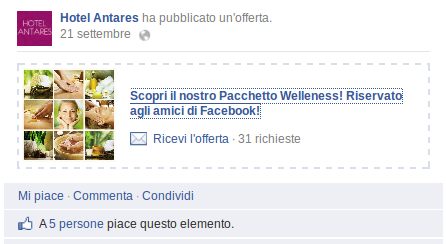 esempio facebook offers per aziende